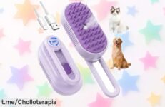 Cepillo a vapor 5 en 1 para mascotas que elimina pelos y desenreda nudos: ¡ofertón que no podrás dejar escapar, el cuidado de tu mejor amigo nunca fue tan sencillo!