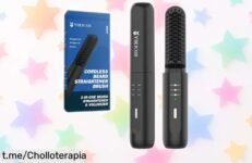 Cepillo alisador de barba inalámbrico VIKICON a precio loco: ¡disfruta de hasta 60 minutos sin quemaduras ni cables y luce un estilo increíble donde quieras!