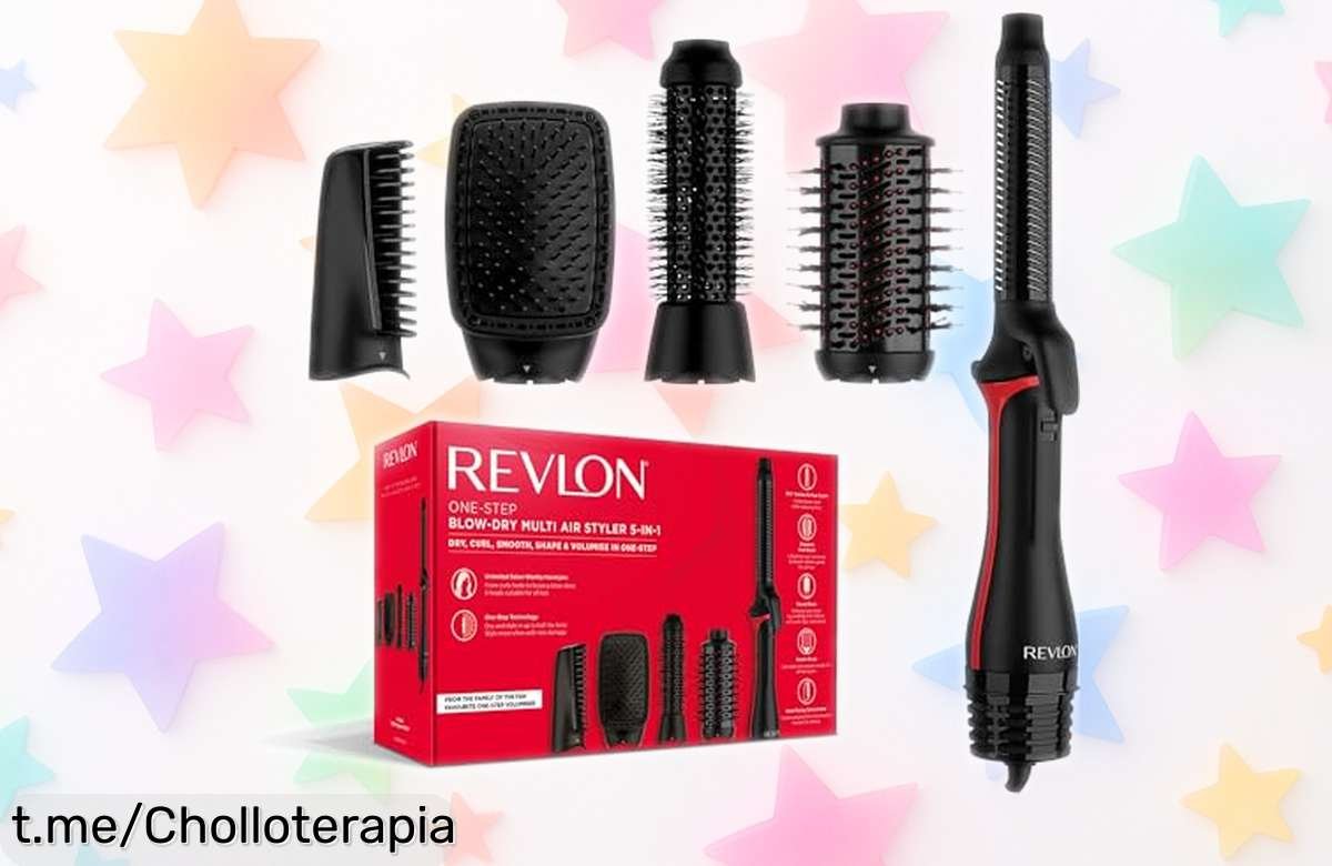 Cepillo secador y rizador 5 en 1 de Revlon, ¡ofertón increíble! El secreto para lucir un peinado de peluquería sin esfuerzo y con tu pelo sano. ¡No te quedes sin el tuyo ya!