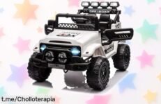 Coche eléctrico para niños 12v con mando a distancia y música, ¡ahora a precio loco! Haz que tu pequeño crack se sienta como un auténtico piloto, no te lo pierdas.