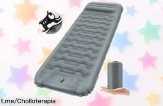 Colchoneta hinchable para camping con almohada integrada a un precio loco, se infla en 1 minuto y soporta hasta 260 kg. ¡Tus escapadas al aire libre nunca fueron tan fáciles!