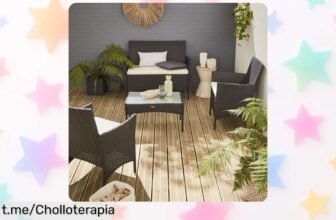 Conjunto de jardín de resina tejida para 4 personas a precio locoo, ideal para disfrutar con amigos y familia sin complicaciones. ¡No dejes pasar esta oportunidad única!