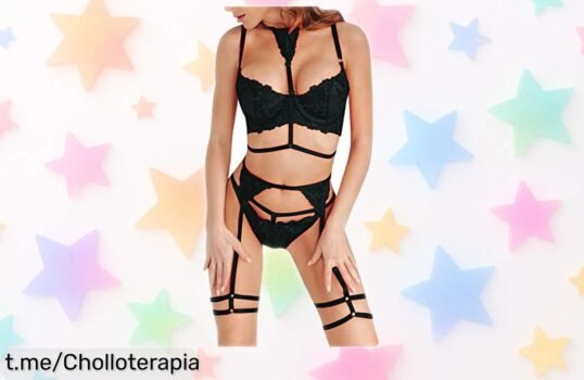 Conjunto de lencería sexy para mujer que resalta tu belleza con un encaje floral en oferta increíble; siéntete irresistible y disfruta del precio de ganga antes que se acabe.