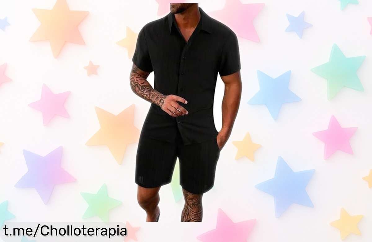 Conjunto de lino para hombre: refrescante y cómodo, ¡por solo 0,99€ al comprar 2! No dejes pasar este pedazo de oferta que te hará brillar en cada plan.