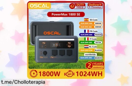 Conoce la increíble batería portátil OSCAL PowerMax1800SE: energía para todo con un precio tirado que te sorprenderá, ¡no dejes pasar esta oportunidad!