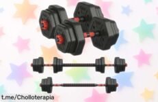 Consigue el set de mancuernas y barra SONGMICS 20 kg para entrenar en casa, un ofertón que no encontrarás fácilmente, ¡aprovéchalo antes de que se agote!