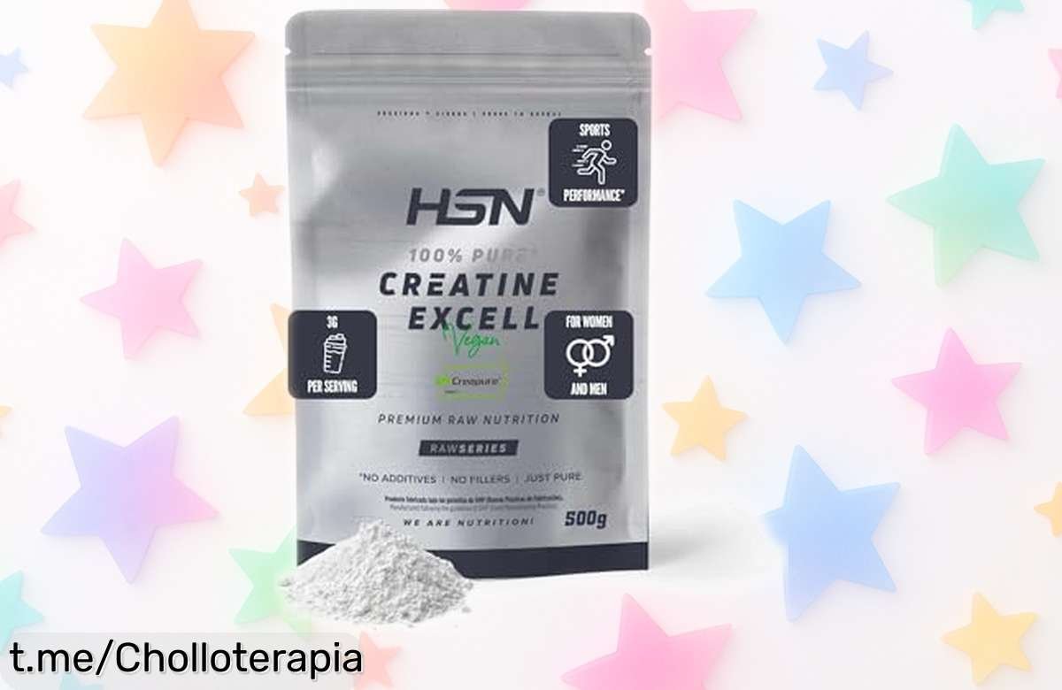 Creatina en polvo HSN Creatina Excell, la pura y potente que necesitas para llevar tus entrenos a otro nivel; aprovecha este chollazo antes de que se acabe y siente el poder.