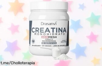 Creatina monohidratada pura Drasanvi de 300g: energía turbo y recuperación veloz, ¡aprovecha este precio de ganga que no verás todos los días!