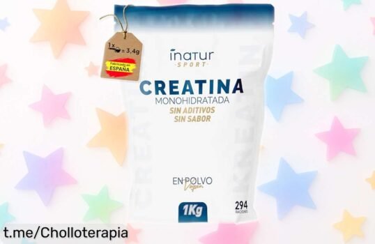 Creatina monohidratada pura y vegana de 1kg con dosificador, ¡caída de precio impresionante para que aumentes tu fuerza en el entrenamiento! No te quedes sin ella.