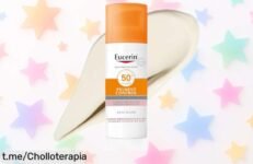 Crema facial solar Eucerin Sun Face Pigment Control FPS 50+ en oferta increíble, arréglate con una piel uniforme y sin manchas antes de que se acabe esta oportunidad.