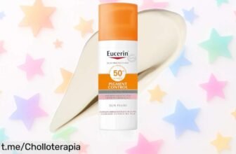 Crema facial solar Eucerin Sun Face Pigment Control FPS 50+ en oferta increíble, arréglate con una piel uniforme y sin manchas antes de que se acabe esta oportunidad.