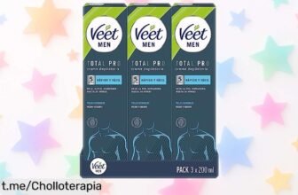 Cremas depilatorias Veet Men en pack de 3x200ml a precio promocional, di adiós al vello y hola a una piel fresca e hidratada, ¡no dejes pasar esta oportunidad única!