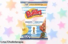 Crujientes patatas Ruffles Asado Estilo Argentino al mejor precio de escándalo, el snack perfecto para disfrutar en tus asados y compartir momentos inolvidables. ¡No te quedes sin ellas!