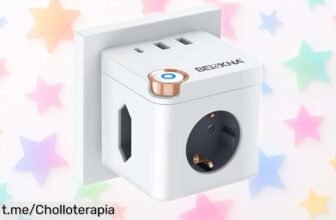 Cubo enchufe múltiple con USB C y 3 tomas: la solución perfecta para cargar 6 dispositivos a la vez ¡ahora a un precio increíble que no puedes dejar escapar!