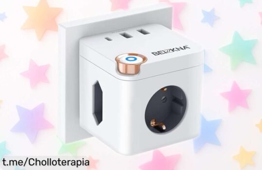Cubo enchufe múltiple con USB C y 3 tomas: la solución perfecta para cargar 6 dispositivos a la vez ¡ahora a un precio increíble que no puedes dejar escapar!