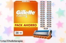Cuchillas Gillette Fusion5 para hombre, pack de 28 recambios ¡Llévatelo ya a un precio increíble y disfruta del mejor afeitado sin complicaciones!