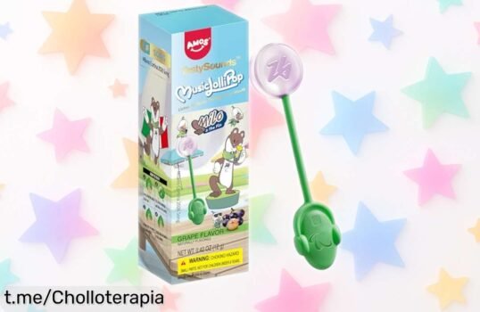 Deliciosa piruleta de uva con música exclusiva Amos que hará vibrar tus fiestas: ¡sorpresa dulce a precio loco, no te la pierdas!