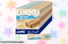 Deliciosas barritas de cereales Corny en pack de 60 unidades, ¡un ofertón que te da energía sin remordimientos! Aprovecha esta oportunidad única y pica sano cada día.