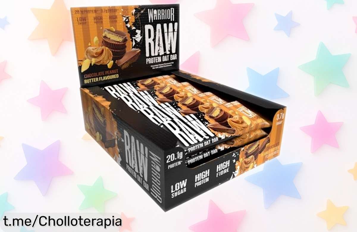Deliciosas barritas de proteína cruda Warrior Flapjack, pack 12x75g en oferta: ¡energía y fuerza que no podrás dejar pasar! Aprovecha este chollo limitado ahora.