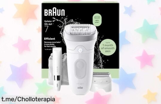 Depiladora eléctrica Braun Silk·épil 7 a precio loco: elimina el vello más corto, deja tu piel suave casi un mes y se adapta al agua. ¡No dejes pasar este super chollo!