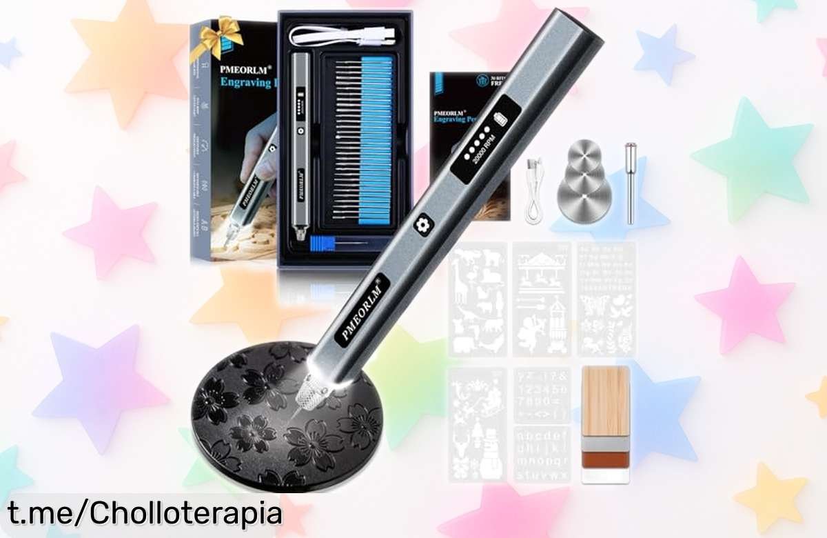 Descubre el bolígrafo de grabado eléctrico Vueowcue con pantalla LCD y más de 30 accesorios a precio loco, ¡es tu momento para crear sin límites!