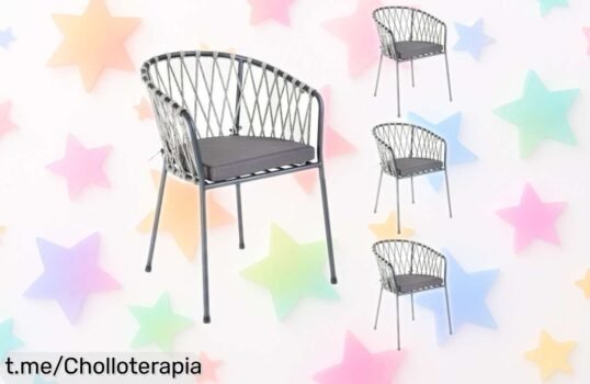 Descubre el set de 4 sillas de jardín LOLAhome Myra, elegancia y resistencia a un precio rebajado que no te puedes perder; ¡haz tu espacio al aire libre inolvidable ya!