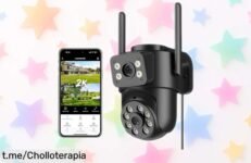 Descubre la cámara de vigilancia Reobiux 2K con doble lente y visión nocturna a color, precio deslumbrante que protege lo que amas ¡aprovéchalo ya!