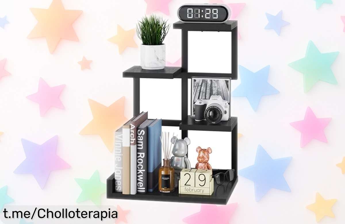 Descubre la estantería YMYNY de 4 niveles, perfecta para libros y plantas; aprovecha este precio loco antes de que se agote y dale un nuevo aire a tu escritorio.