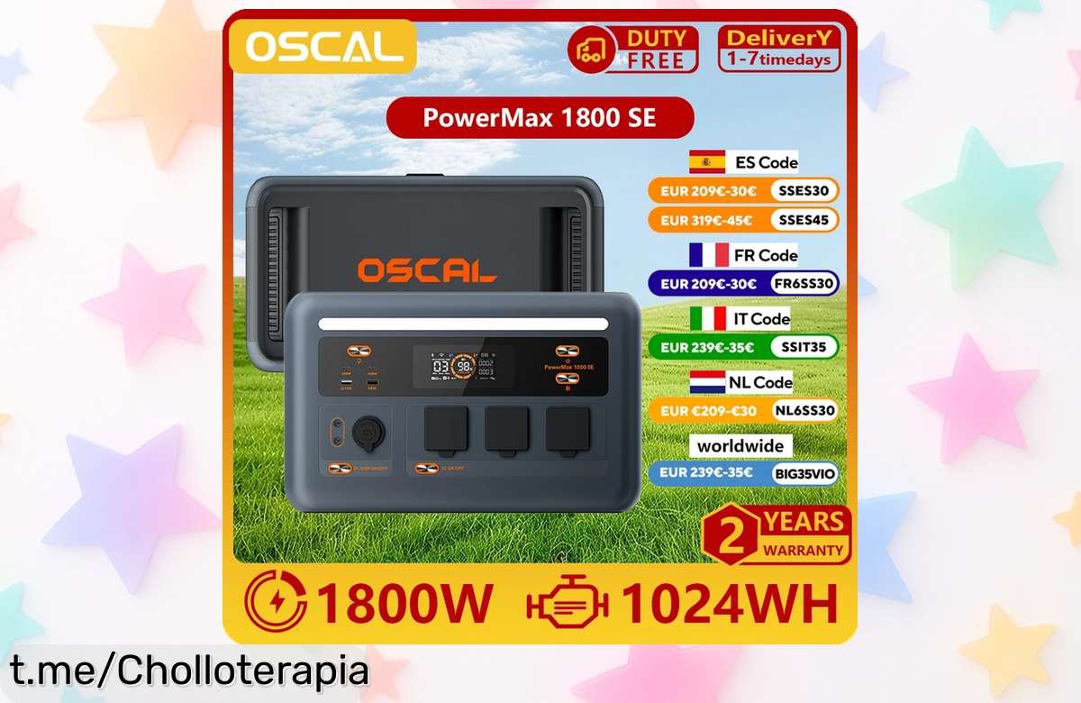 Descubre la increíble batería portátil OSCAL PowerMax1800SE: ¡energía potente y fiable en casa o camping a un precio que te dejará sin palabras!