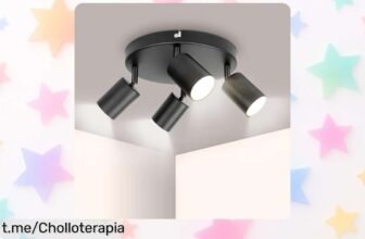 Descubre la lámpara de techo Ketom GU10 con 4 focos giratorios, un ofertón que iluminará tu hogar como nunca antes y a un precio increíblemente bajo, ¡no te lo pierdas!