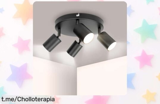 Descubre la lámpara de techo Ketom GU10 con 4 focos giratorios, un ofertón que iluminará tu hogar como nunca antes y a un precio increíblemente bajo, ¡no te lo pierdas!