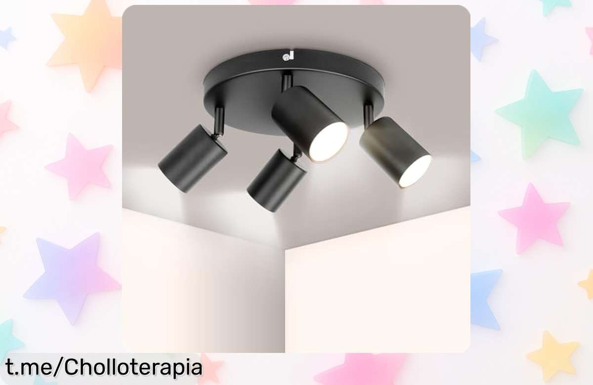 Descubre la lámpara de techo Ketom GU10 con 4 focos giratorios, un ofertón que iluminará tu hogar como nunca antes y a un precio increíblemente bajo, ¡no te lo pierdas!