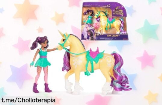 Descubre la muñeca Ava y su unicornio Brizna, un pack de aventuras chulísimo que hará brillar los ojos de tus peques a precio imbatible. ¡No te quedes sin el tuyo!