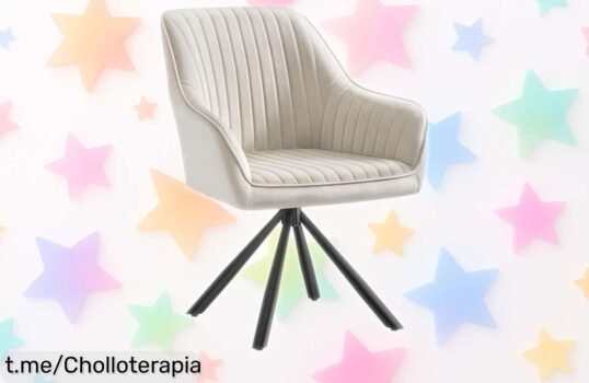 Descubre la silla giratoria de comedor SONGMICS con patas de acero, montaje fácil y calidad que aguanta hasta 120 kg en un ofertón sorprendente que no querrás dejar pasar.
