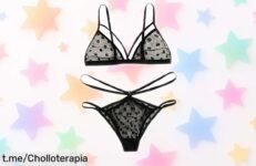 Deslumbrante conjunto de lencería sexy con encaje floral y braguita, ¡rebajado a un precio espectacular! Conviértete en el centro de todas las miradas esta noche.
