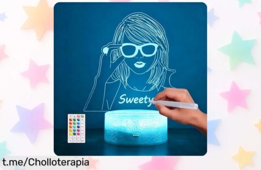 Deslumbrante lámpara LED 3D Hoofun Taylor Night Light personalizable, un regalo único para fans de la música a precio tirado, ¡no esperes más y sorprende ya!