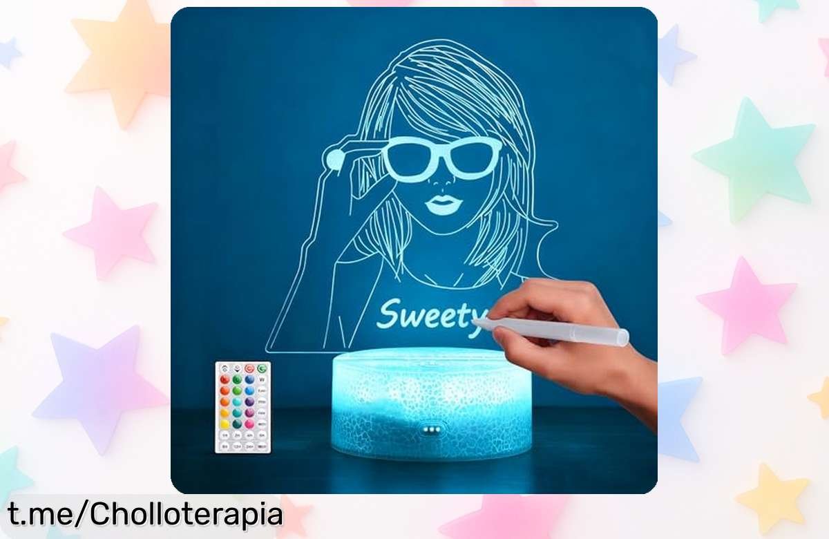 Deslumbrante lámpara LED 3D Hoofun Taylor Night Light personalizable, un regalo único para fans de la música a precio tirado, ¡no esperes más y sorprende ya!