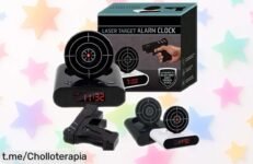 Despertador con pistola y diana para que tu alarma se apague disparando: ¡comienza tus mañanas jugando y aprovecha este ofertón increíble que no puedes dejar escapar!
