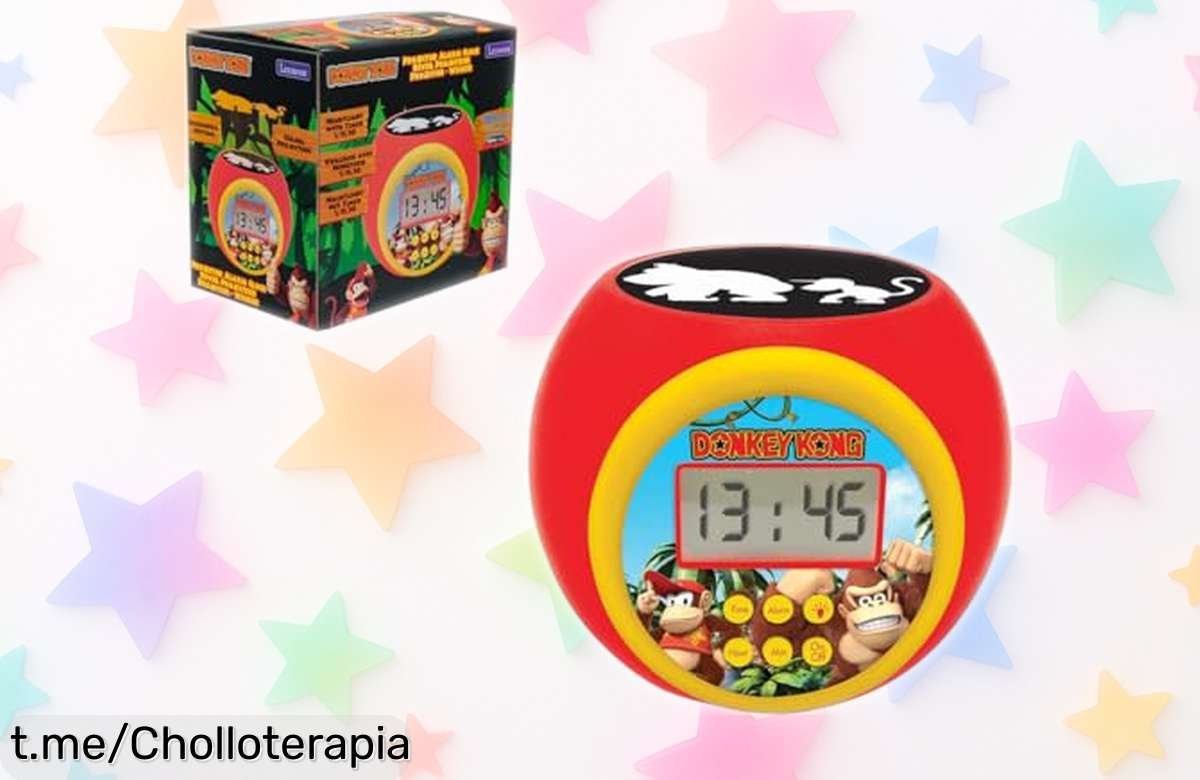 Despertador proyector Donkey Kong de Lexibook: cambio radical en tus mañanas, ¡una oferta increíble que no volverás a ver! Dale vida a tus sueños y levántate feliz.