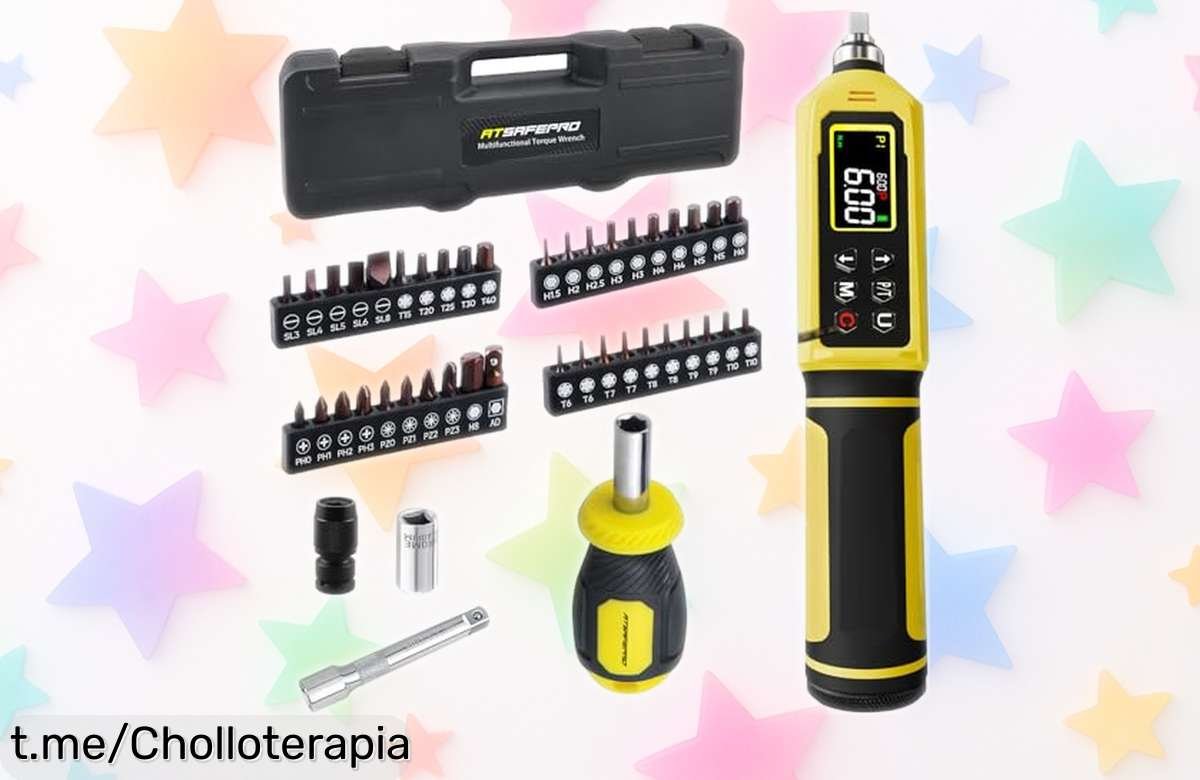 Destornillador dinamométrico digital ATSafepro con 40 puntas a un precio loco: ¡ajusta sin dramas y haz que cada tornillo quede perfecto! No dejes pasar esta oportunidad única.