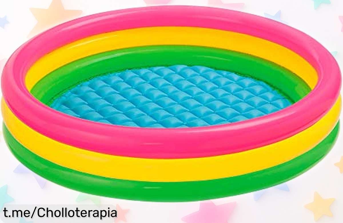 Divertida piscina hinchable Intex de 3 aros para que los peques se diviertan sin parar, ¡aprovecha el precio regalado y monta la fiesta en casa ya!
