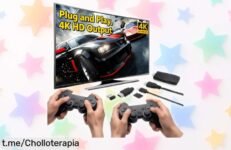 Diviértete a lo grande con la consola de video Whatsko: juegos retro en 4K y dos mandos inalámbricos, ¡un chollazo que hará vibrar tus partidas con amigos y familia!