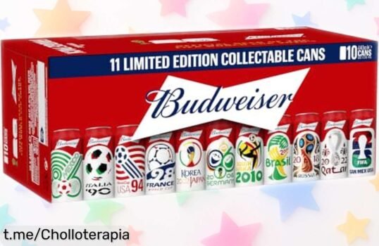 Edición limitada de Budweiser: Pack de 10 latas con doble fermentación y sabor increíble a precio rebajado que no podrás dejar pasar. ¡Disfruta ya esta joya cervecera!