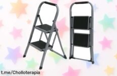 Escalera plegable UZIRO de 2 peldaños, precio loco y súper estable para que subas sin preocupaciones, ¡aprovéchate del chollo antes de que se agote!