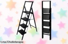 Escalera plegable de acero UABA con 4 peldaños anchos a un precio loco, segura y práctica: ¡es el momento perfecto para elevar tu hogar y tus proyectos!