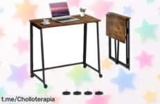 Escritorio plegable con ruedas MEUBLE, súper resistente y fácil de mover; ¡no te pierdas este ofertón que va a transformar tu espacio en un instante!