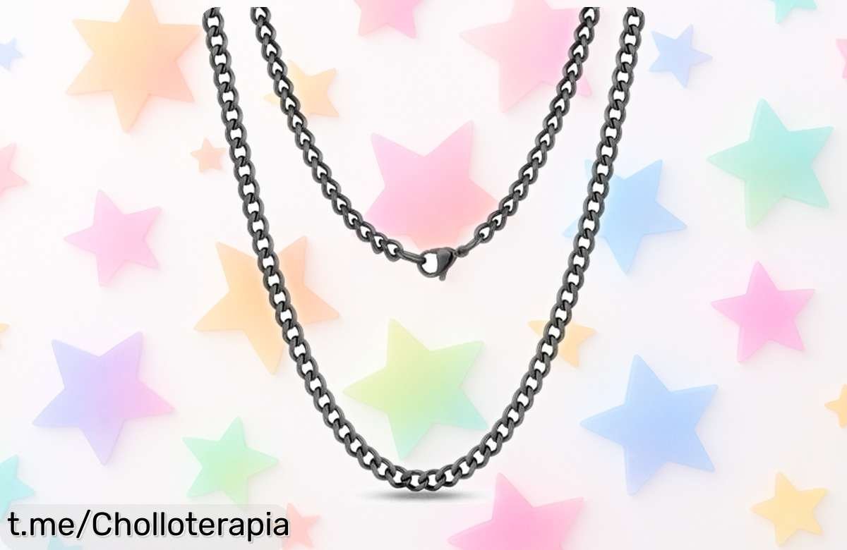 Espectacular collar de cadena para hombre Cadoline, acero inoxidable 316L super resistente. ¡Aprovecha este ofertón y brilla con estilo!