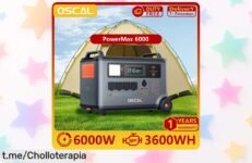 Estación de energía portátil Oscal PowerMax 6000, perfecta para emergencias y camping a un precio de ganga que no vas a querer dejar pasar. ¡Apresúrate y asegura tu energía ya!