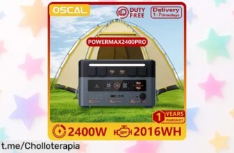 Estación portátil de energía Oscal PowerMax2400 Pro, carga ultra rápida y batería eterna: ¡un chollo para tus aventuras sin cables raros!