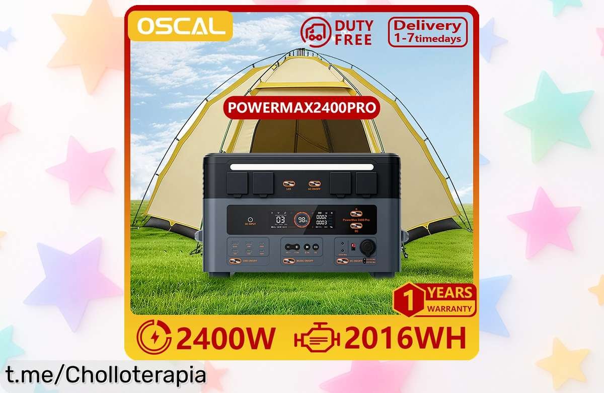 Estación portátil de energía Oscal PowerMax2400 Pro, carga ultra rápida y batería eterna: ¡un chollo para tus aventuras sin cables raros!